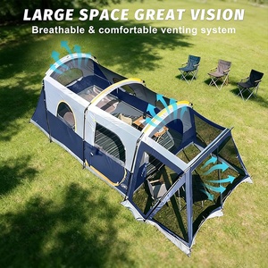 <span class=keywords><strong>Tenda</strong></span> da Campeggio Mimetica a Doppio Strato <span class=keywords><strong>per</strong></span> 8 Persone, Quattro Stagioni, con Tessuto in Poliestere Impermeabile, Zanzariera e Veranda - Product Image 2