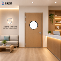 Porte en acier à grain de bois Dushi pour hôpital et école avec verre décoratif personnalisé, résistante au feu, antibactérienne, OEM ODM