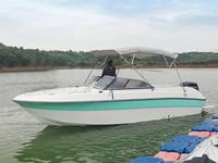 Bateau de Pêche en Fibre de Verre de 6 Mètres, Yacht de Pêche Professionnel de Vitesse Sportive Offshore, Mini Yacht de Ski Nautique avec Moteur Hors-Bord