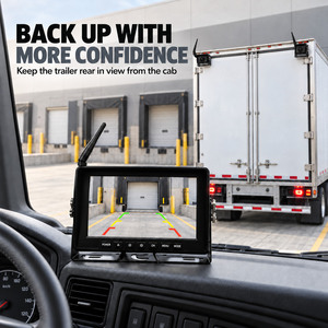 7 Inch IPS Wireless Reverse Camera System for Truck Trailer RV 4-Camera DVR Night Vision Split Screen IP69K Waterproof Monitor - Product Image 2