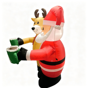 Décoration gonflable <span class=keywords><strong>de</strong></span> Noël animée <span class=keywords><strong>de</strong></span> 1,80 m (Père Noël et rennes), avec <span class=keywords><strong>action</strong></span> automatique <span class=keywords><strong>de</strong></span> levage <span class=keywords><strong>de</strong></span> gobelets et lumières LED pour extérieur - Product Image 6