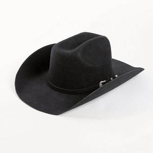 Custom Autumn and Winter New Fashion Belt Buckle Embellished Wool Fedora <b>Hat</b> Outdoor Warmth Multiple Size Large Head Cowboy <b>Hat</b> - Product Image 1