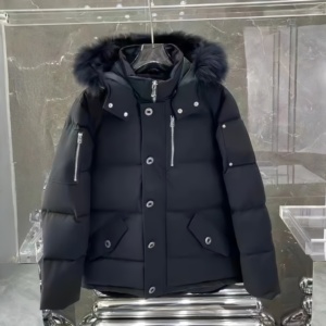 เสื้อแจ็คเก็ตขนเป็ดแท้ 100% สำหรับผู้ชาย ยี่ห้อ MOOSE Canada รุ่นวินเทจ หรูหรา สวมใส่สบาย ทรงเข้ารูป ความยาวปานกลาง คอปกขนสุนัขจิ้งจอก อุ่นสบาย - Product Image 1