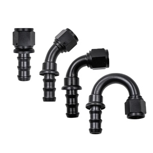 Conector Giratorio de Aluminio para Automóvil AN4 AN6 AN8 AN10 AN12, Conector Giratorio Recto de 45/90/180 Grados para Manguera de Combustible - Product Image 1