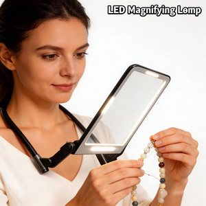 Lupa de Cuello con <span class=keywords><strong>Luz</strong></span> LED, Manos Libres, Recargable por USB, Ajustable, con Múltiples Lentes, para Personas Mayores, Lectura, Inspección, <span class=keywords><strong>Luz</strong></span> <span class=keywords><strong>Nocturna</strong></span> - Product Image 1
