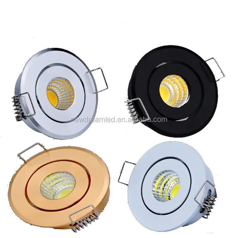 Dimmable COB Mini Led Spot 5 Wát AC 85-265V LED Downlight Satin Nickel Thu Nhỏ Trong Nhà Trần Tại Chỗ