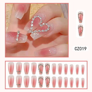 24 Uds cambio de luz <span class=keywords><strong>amor</strong></span> chica rubor puntas de <span class=keywords><strong>uñas</strong></span> usando prensa en las <span class=keywords><strong>uñas</strong></span> <span class=keywords><strong>amor</strong></span> diamantes de imitación <span class=keywords><strong>uñas</strong></span> postizas artificiales - Product Image 3