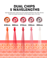 Appareil de luminothérapie infrarouge à LED rouge pour le corps entier, 5 longueurs d'onde (660 nm, 850 nm), avec support électrique