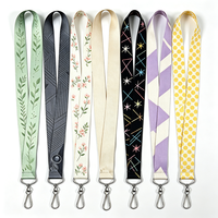 Lanière personnalisée en polyester pour badge d'identification avec porte-badge et mousqueton pour employés de bureau et cartes d'identité professionnelles