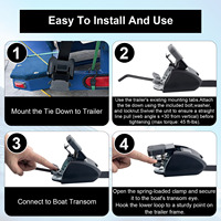 Boat Buckle G2 Steel Retractable Transom Tie-Down (2 X 43-Inch, Hitam) 2PCS
