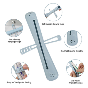 Novelty Gift Travel <b>Silicone</b> Toothbrush Case In-stock Makeup Brush & Toothbrush Storage Container OEM Storage <b>Tool</b> - Product Image 3