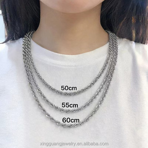 Kalung Rantai Tali Hip Hop Harga Pabrik XG, Perak Solid 925 Lapis Emas untuk Pria Wanita, Perhiasan Berkualitas Tinggi, Kalung Moissanite - Product Image 2