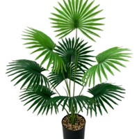Plante Artificielle de Palmier à 24 Feuilles, Faux Palmes en Plastique pour Décoration d'Hôtel, Maison, Bureau et Mariage