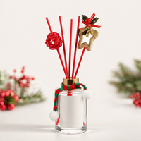 Diffuseur de parfum en verre de Noël 120 ml avec bâtonnets décoratifs, durée de vie de 3 mois