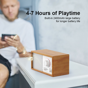 2025 Altavoz Bluetooth <span class=keywords><strong>de</strong></span> madera <span class=keywords><strong>de</strong></span> estilo Vintage exclusivo BT Radio FM Música maravillosa Altavoz inalámbrico FM AM SW Radio auxiliar - Product Image 5