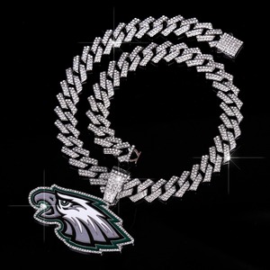 Sınır Ötesi Yeni Altın Alaşımlı Kelebek Kristal Kolye Philadelphia Eagles Futbol Takımı Bağlantılı Zincir Moda Hip-Hop Kolye - Product Image 4