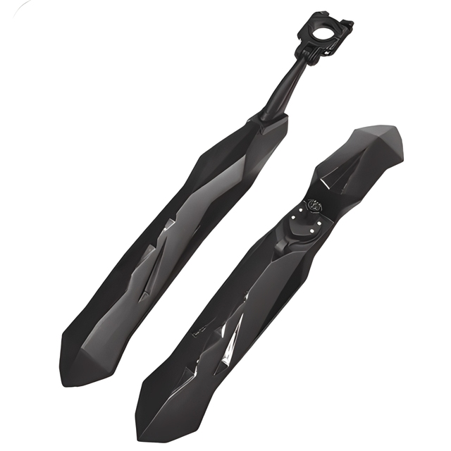 BRIVIGA Bicycle Cycling 26-29" MTB Mountain Bike Flexible Angle Adjustable PP Black Front and Rear Wheel Fender Mudguard Set