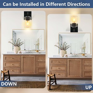 Luz <span class=keywords><strong>de</strong></span> espejo LED impermeable <span class=keywords><strong>de</strong></span> 1 luz, candelabro <span class=keywords><strong>de</strong></span> pared moderno <span class=keywords><strong>de</strong></span> cristal negro ajustable <span class=keywords><strong>para</strong></span> <span class=keywords><strong>baño</strong></span> y dormitorio - Product Image 5