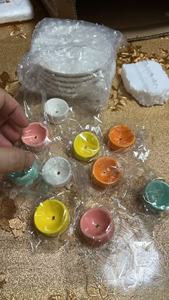 Tempat Lilin Keramik Bulat 10*1.2cm, Tempat Lilin Aromaterapi Kayu Cendana 3.3*1.5cm, Tempat Pembakar Dupa - Product Image 4