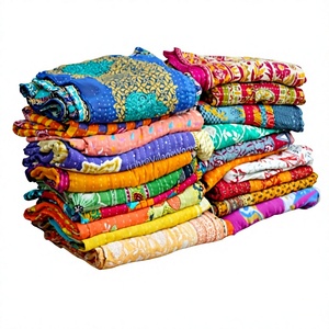 Wholesale Vintage Indian Kantha <b>Quilt</b> Blanket Handmade Reversible Cotton Bedspread Assorted Boho Patchwork Throw Home Deco - Product Image 1