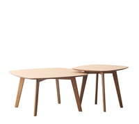Table basse ronde convertible en bois massif, style minimaliste moderne, à trois pieds, pour salon