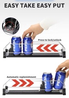 Distributeur automatique de bouteilles de soda en plastique pour magasin de détail de supermarché avec système de poussoir à étagère coulissante Organisateur de boissons pour réfrigérateur