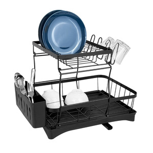 Double Layer Dish Rack Extra <b>Large</b> Kitchen Sink Countertop Drainer With Utensil Holder And Drain <b>Tray</b> - Product Image 4