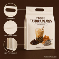 Sacs d'emballage pour Bubble Tea, personnalisés, imprimés, de qualité alimentaire, refermables, pour perles de tapioca, pour les boutiques de thé au lait, vente en gros