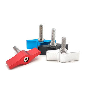 אלומיניום סגסוגת ראש נירוסטה מוט M5 מסתובב ידית ידית אגודל מנוף בורג T בצורת 17mm עבור מוט מהדק אדום - Product Image 3