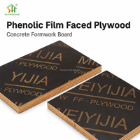 Panneau de coffrage en contreplaqué noir filmé phénolique 4x8ft 12mm 15mm 18mm avec âme en eucalyptus et colle WBP