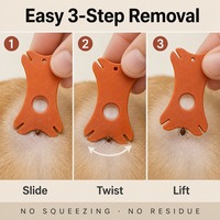 Carte anti-tiques en plastique avec loupe, outil portable pour enlever les tiques pour chiens, chats, animaux de compagnie, randonnée en plein air, camping
