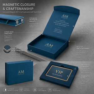 Exquisite <strong>Wedding</strong> Invitation <strong>Card</strong> Holder Magnetic Gift <strong>Box</strong> with Embossing and Glossy Lamination Custom Art Paper Packaging - Product Image 4
