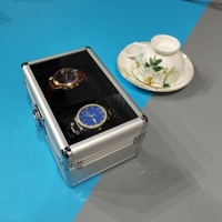 Estuche de Viaje para Relojes de Aluminio Personalizado de 2 Ranuras con Ventana Transparente y Espuma Moldeada, Venta al Por Mayor Directa de Fábrica OEM