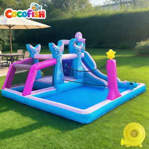 Toboggan aquatique gonflable Cocofish Sirène pour enfants, château gonflable extérieur avec piscine intégrée pour les enfants <span class=keywords><strong>de</strong></span> 3 à 10 ans - Product Image 1