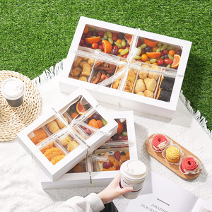 <strong>White</strong> Coated Paper Flat Box Disposable Outdoor Camping Barbecue Snack Takeout Sushi Afternoon Tea Greaseproof Food Packaging - Product Image 1