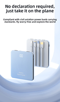 Batterie externe universelle portable à charge rapide avec câble intégré, type C, lithium polymère, 10000 mAh, grande capacité, batterie externe compacte