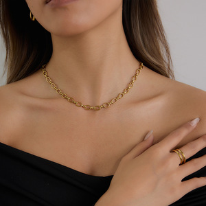 Collar de Cadena Geométrica de Varias Capas, Acero Inoxidable Chapado en Oro de 18K, Unisex, para Uso Diario - Product Image 4