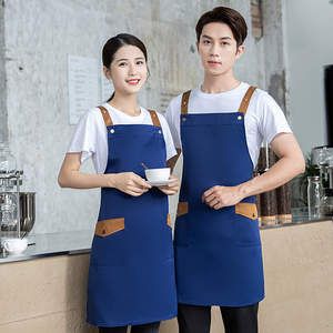 Customized Aprons For Restaurant Bar Staff One Size Cotton With Logo Printing Available - Product Image 3