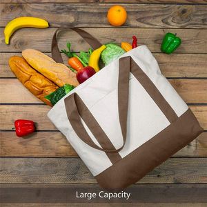 Sac fourre-tout en toile de coton biologique, réutilisable, écologique, recyclé, uni, personnalisable avec logo et taille, pour courses - Product Image 4