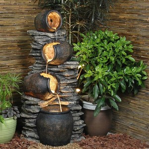 Fuente de Agua de Resina Chunshan para Decoración de Jardín Exterior, 110-230V, Ecológica, con Función de Purificación de Aire - Product Image 1