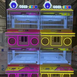 Playfun-máquina de juegos con diseño de casa feliz para niños, de 4 jugadores juguete de colección, con diseño de grúa y monedas