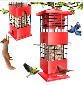 Comedouro de Metal Reforçado de 3 Libras Mais <span class=keywords><strong>Popular</strong></span> de 2026 com 4 Portas de Alimentação para Pássaros Selvagens, Comedouro de Sementes para Cardinais, Tentilhões e Pardais - Product Image 2