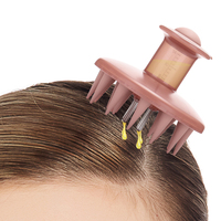 Applicateur de cuir chevelu en silicone 2 en 1 Peigne de massage liquide Huile essentielle Masseur de guidage liquide Anti-chute de cheveux Outils de soin du cuir chevelu