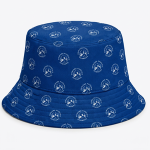 Sublimation Custom Logo Blue And <b>White</b> <b>Bucket</b> <b>Hat</b> With Logo Print Unisex Casual Spring Summer 56-58CM Cotton Canvas - Product Image 1