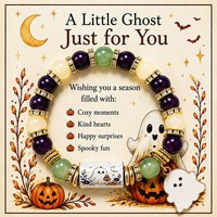 Nouveau Bracelet d'Halloween Fantôme Chat Noir Citrouille Perles de Cristal Bijou Élastique Cadeau Festif Vente en Gros