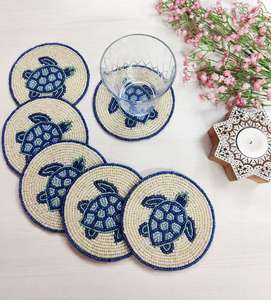MANTU-Posavasos <span class=keywords><strong>de</strong></span> <span class=keywords><strong>mesa</strong></span> <span class=keywords><strong>de</strong></span> tortuga azul, posavasos con cuentas <span class=keywords><strong>de</strong></span> arroz, posavasos populares, boutique <span class=keywords><strong>de</strong></span> cristal - Product Image 2