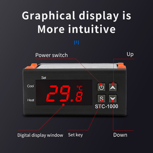 Thermostat numérique LED STC-1000, régulateur de température, relais de chauffage et de refroidissement pour incubateur, AC 110-220V - Product Image 2