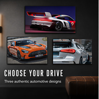 Affiche néon LED pour voiture, art mural, trois images de véhicules de performance pour garage, salle de jeux, bureau, salon, décoration intérieure moderne