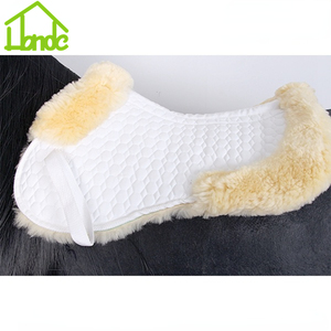 Almohadilla de sillín de caballo de piel de oveja blanca, piel de cordero australiana genuina con equipo Shorn para montar a caballo - Product Image 5
