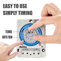 ManHua Meilleures ventes TB35-N Minuteur solaire mécanique automatique analogique 12VDC 24 heures à cycle programmable
